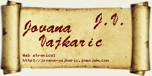 Jovana Vajkarić vizit kartica